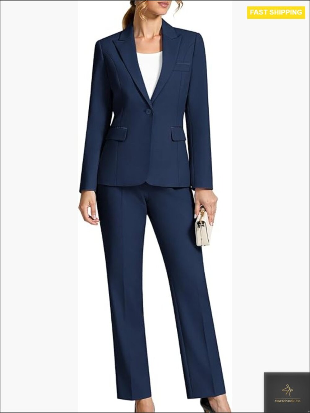 Slim Fit Blazer Pants Set Classic Business Office Suit Elegant Peaked Lapel